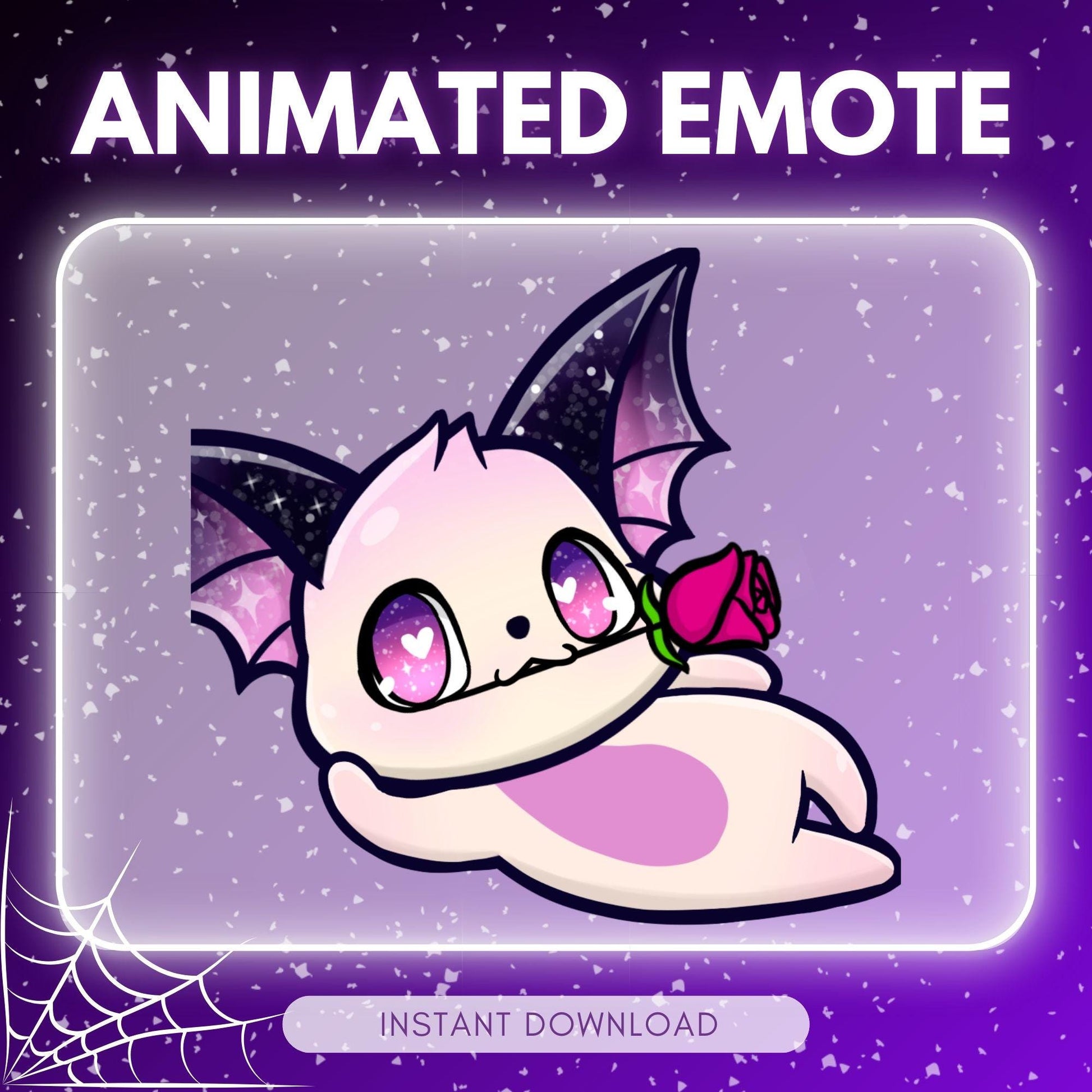 Adorable white Bat emote - flirty bat (perfect | Animated Emote for Twitch & Discord