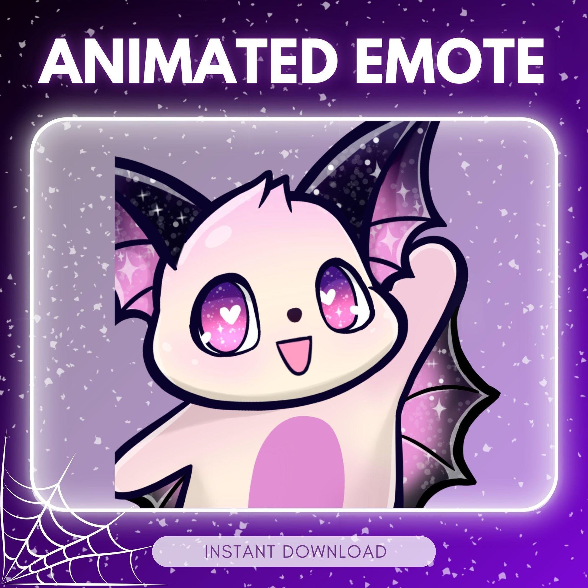 Adorable white Bat emote - waving white bat (perfect | Animated Emote for Twitch & Discord