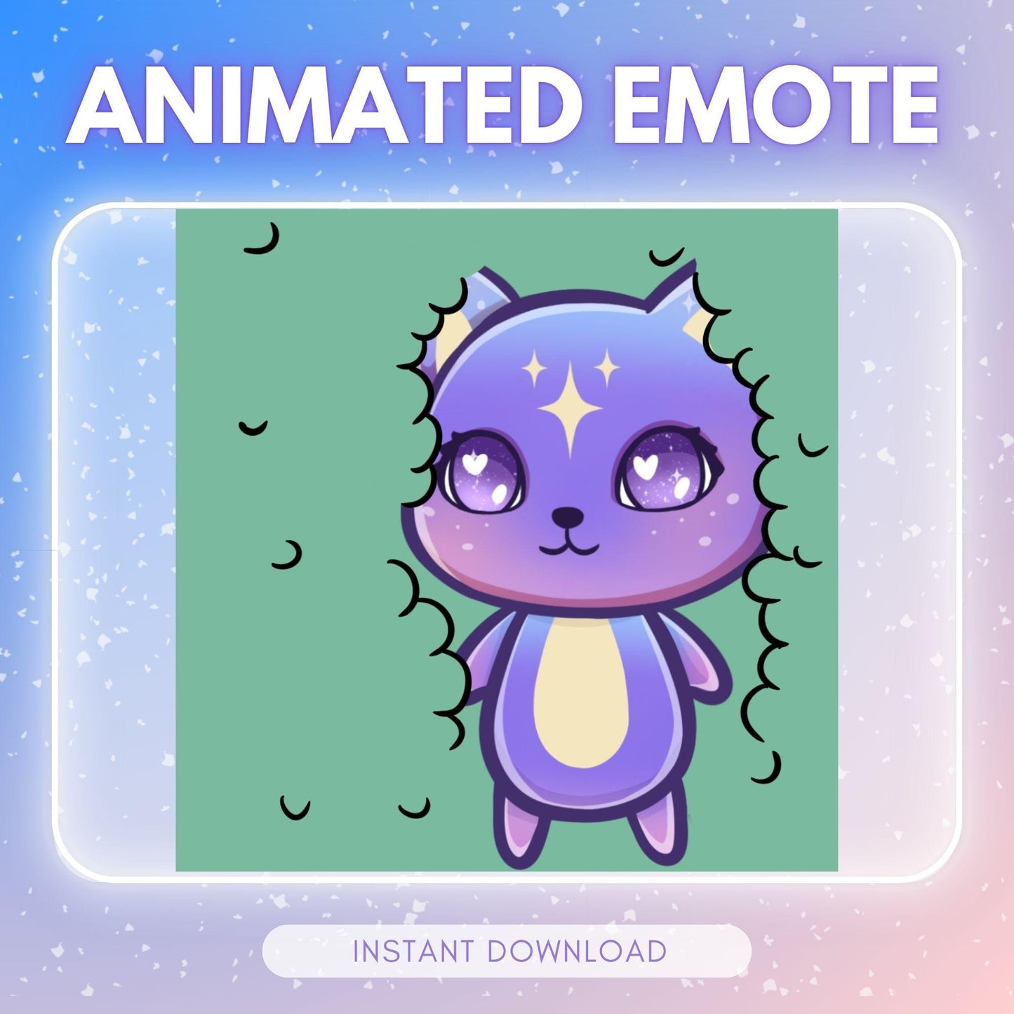 Chibi purple cosmic cat - leaving emote, hiding... | Animated Emote for Twitch & Discord
