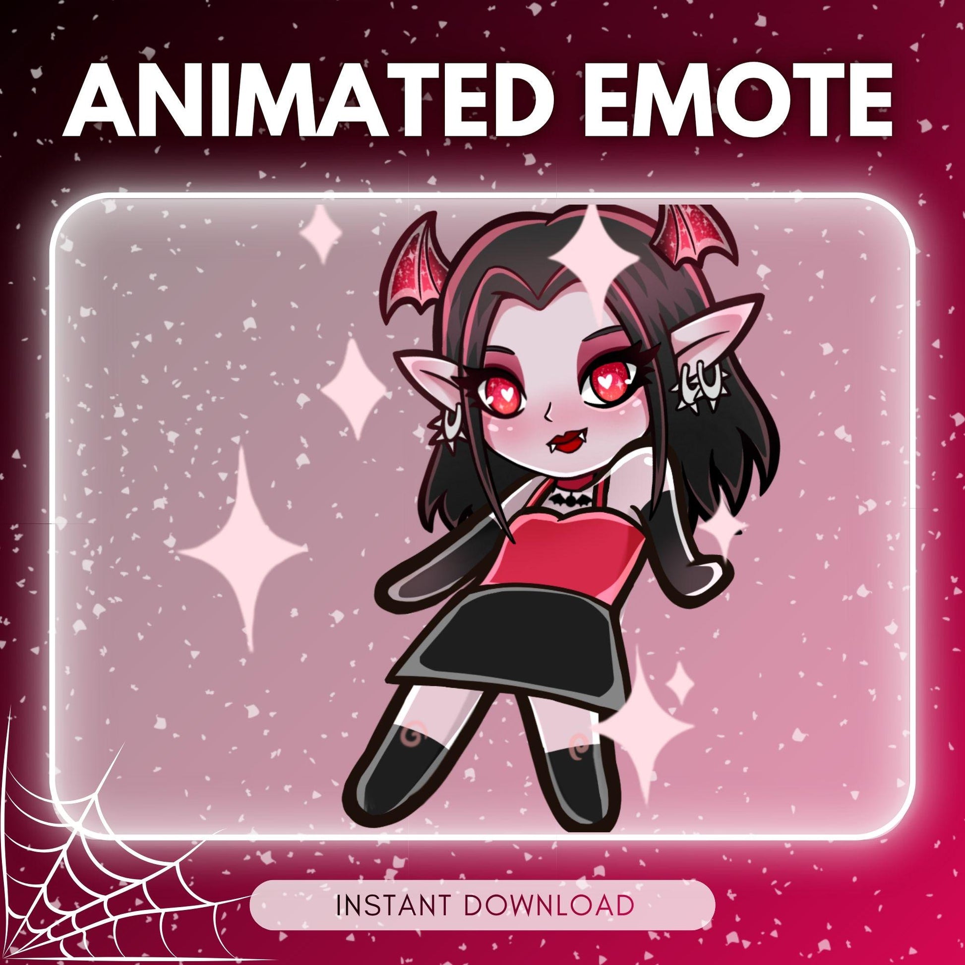 Dancing Vampire girl - Goth bat vampire girl , goth... | Animated Emote for Twitch & Discord