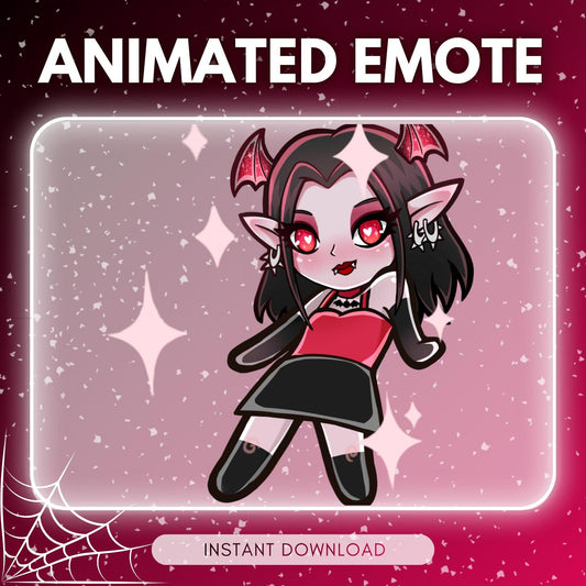 Dancing Vampire girl - Goth bat vampire girl , goth... | Animated Emote for Twitch & Discord