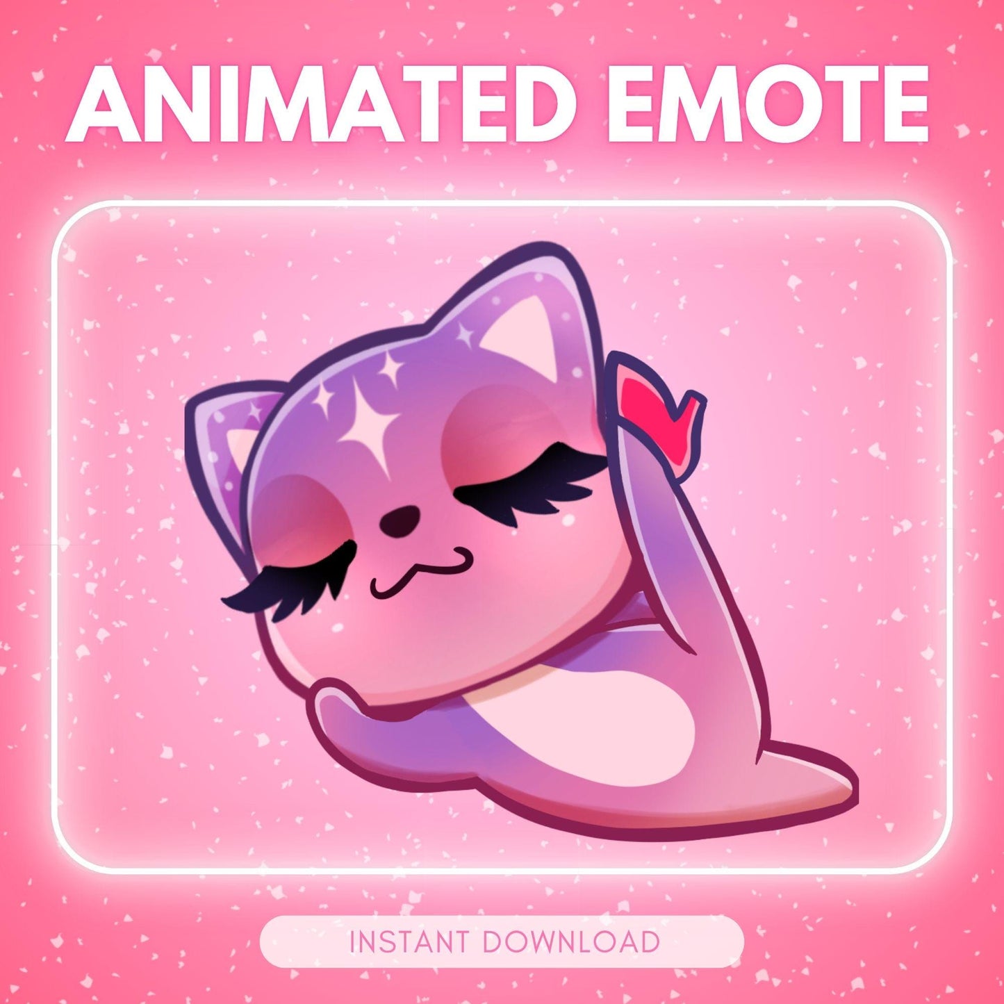 Cute pink cosmic kitty cat - sexy leg raise emote... | Animated Emote for Twitch & Discord