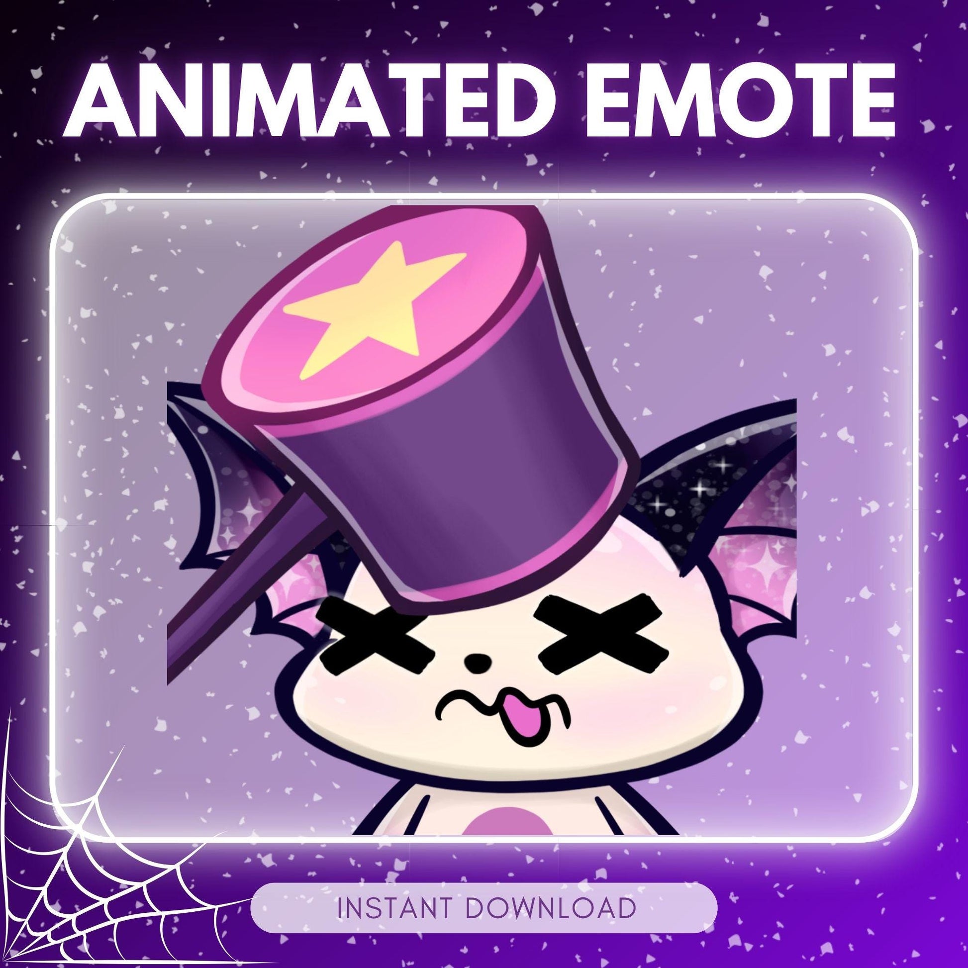 Chibi white bat bonk - white bat emotes, bonk... | Animated Emote for Twitch & Discord
