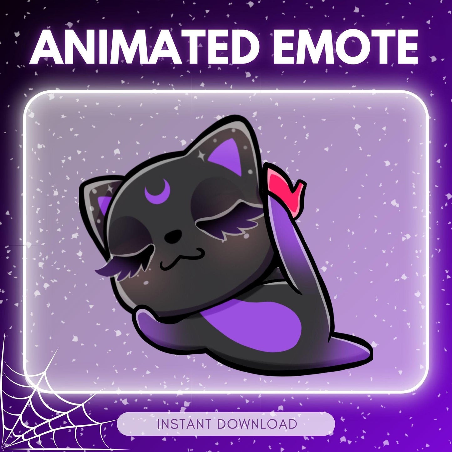 Cute witchy black kitty cat - sexy leg raise emote... | Animated Emote for Twitch & Discord