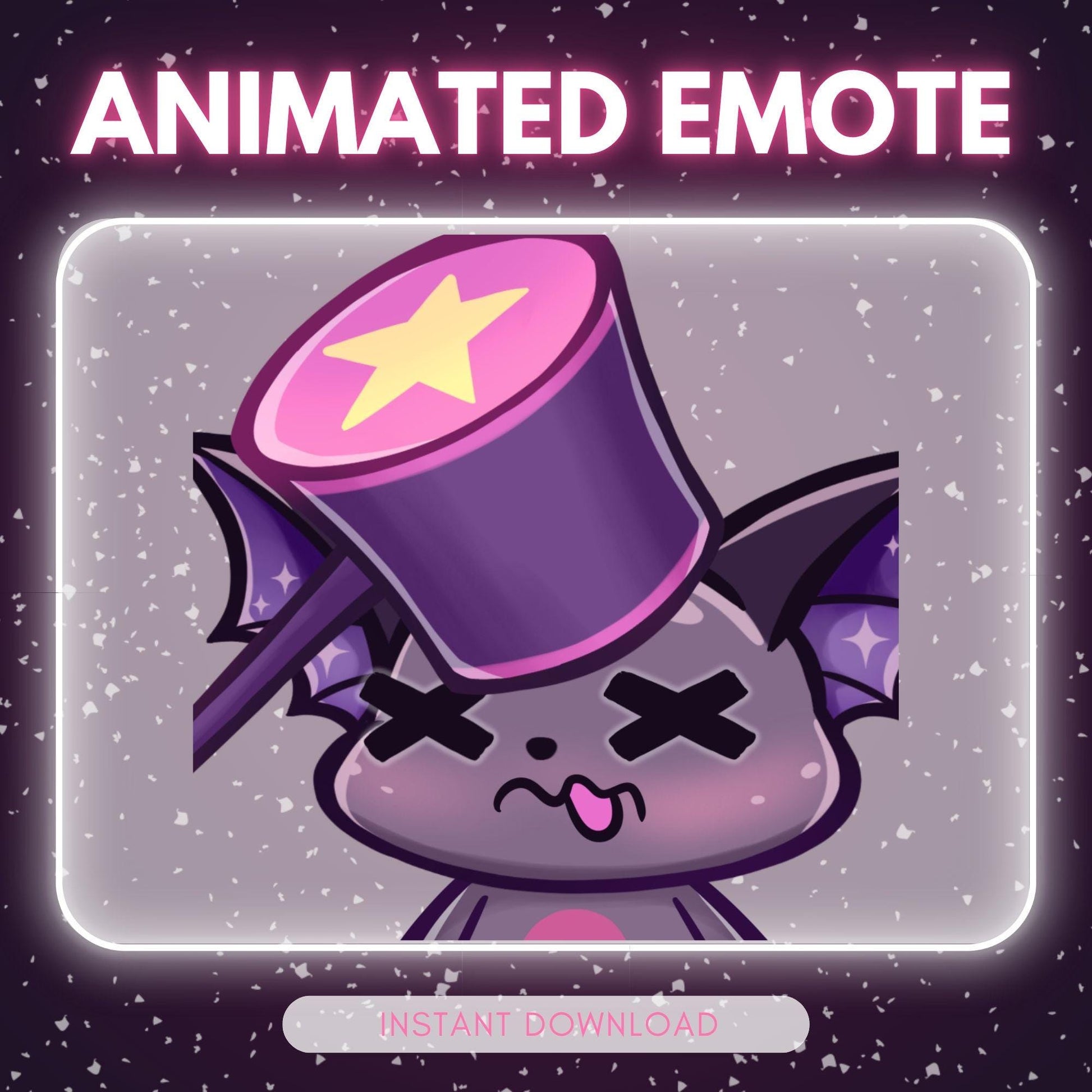 Chibi purple bat bonk - purple bat emotes, bonk... | Animated Emote for Twitch & Discord