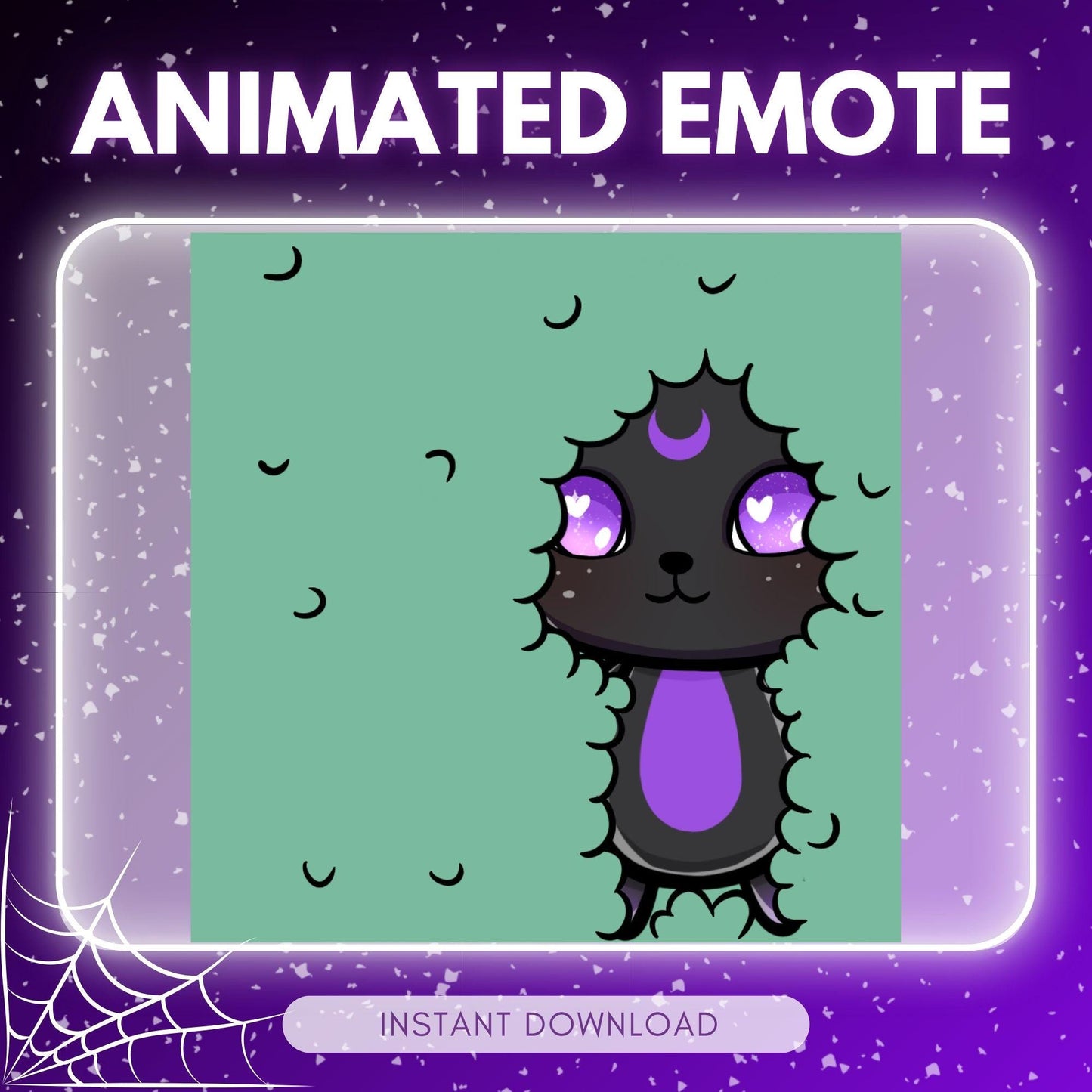 Chibi black witchy cat - leaving emote, hiding... | Animated Emote for Twitch & Discord