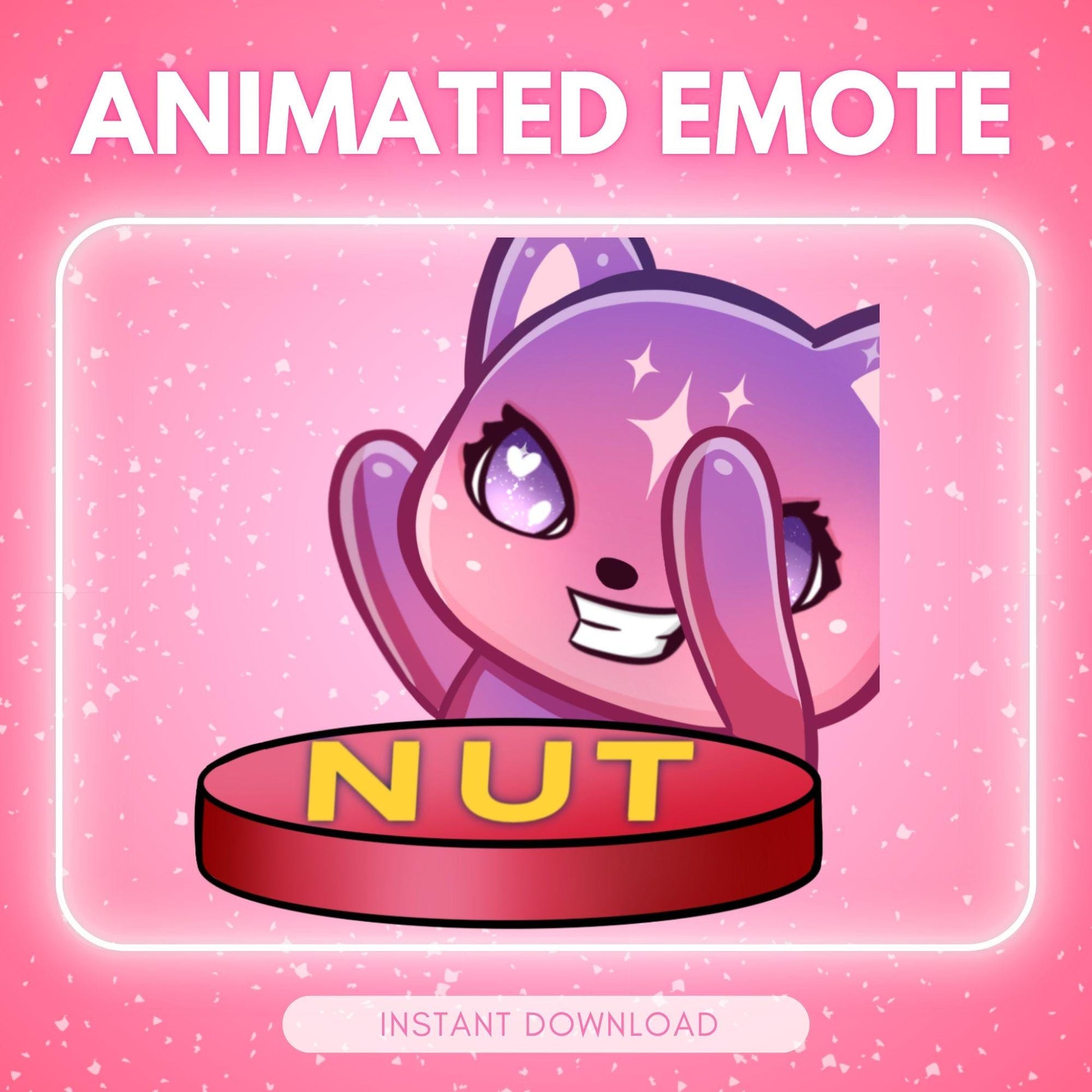 Cute pink cosmic "nut" kitty cat pink galaxy cat... | Animated Emote for Twitch & Discord