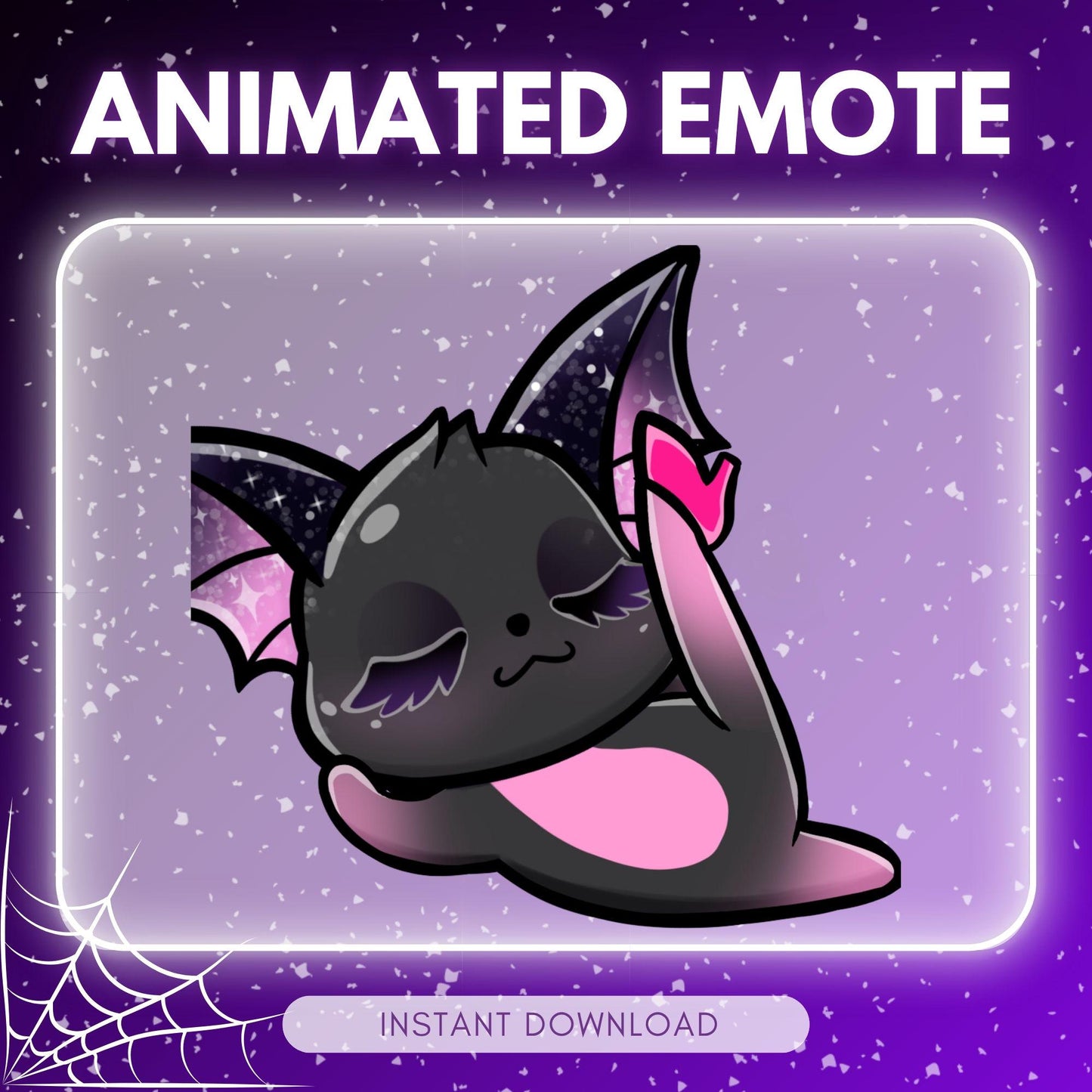 Cute witchy black bat - sexy leg raise emote... | Animated Emote for Twitch & Discord