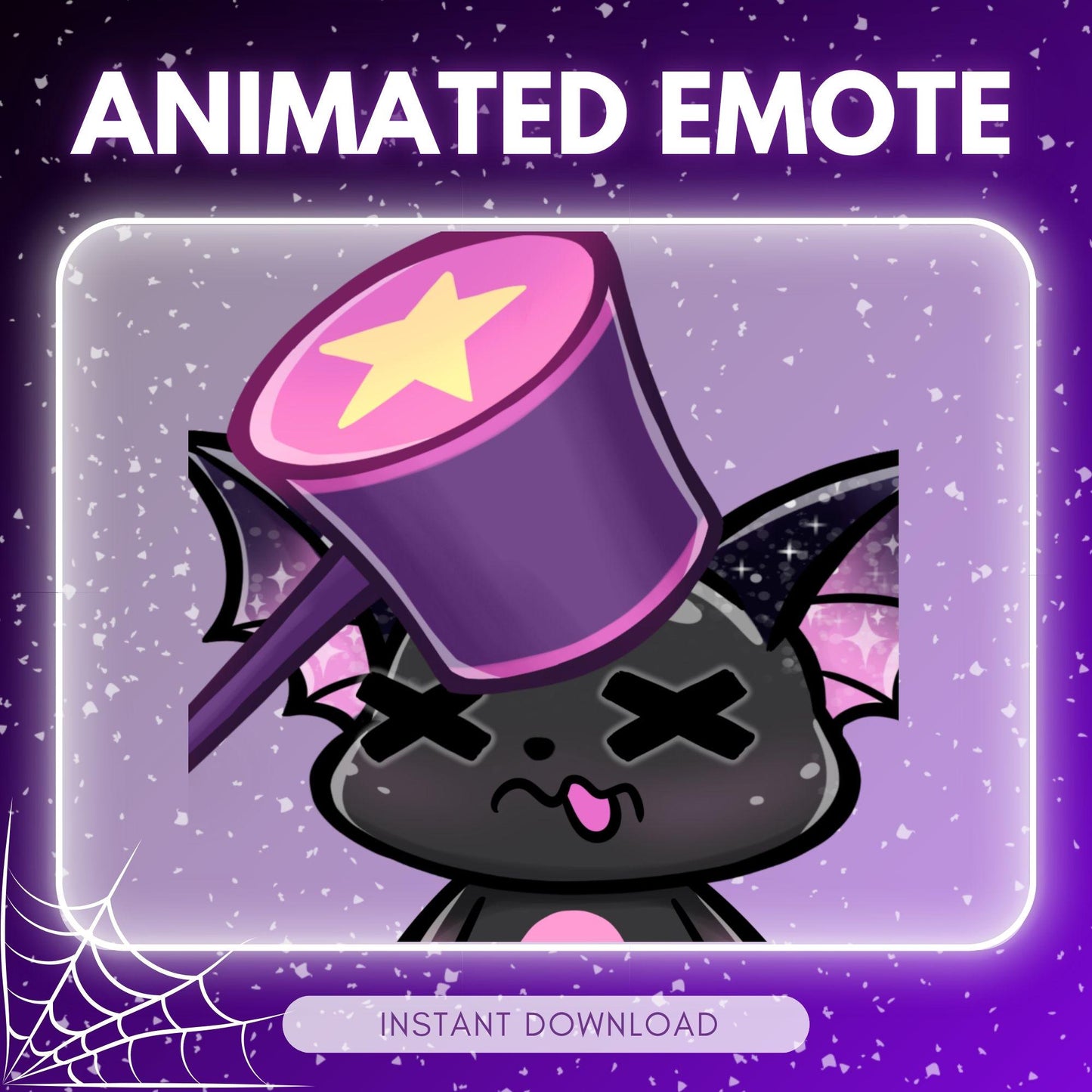 Chibi black bat bonk - black bat emotes, bonk... | Animated Emote for Twitch & Discord