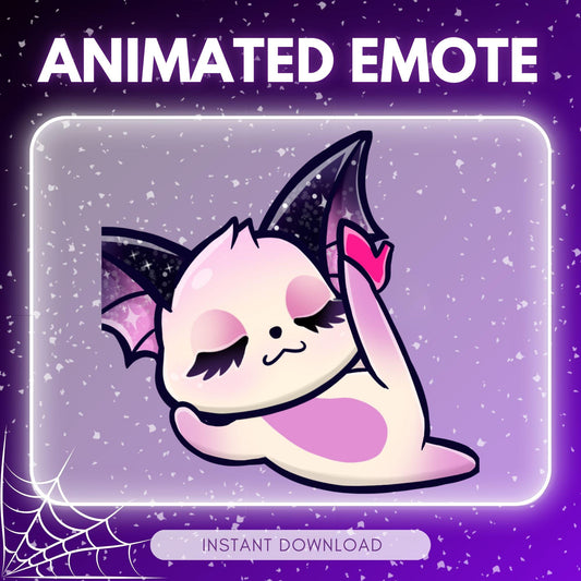 Cute white flamboyant bat - sexy leg raise emote... | Animated Emote for Twitch & Discord