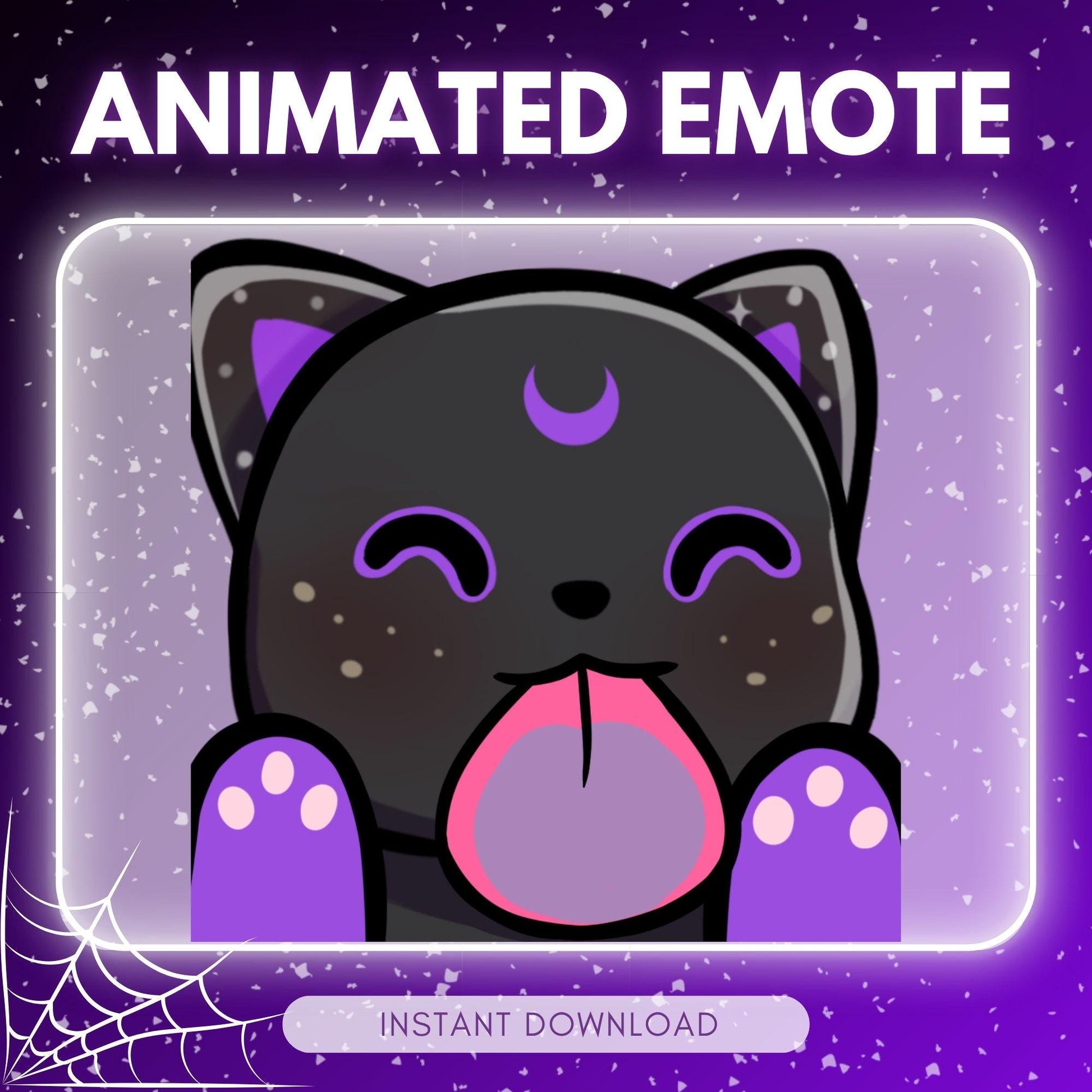 Cute screen lick cat licking black cat - chibi goth... | Animated Emote for Twitch & Discord