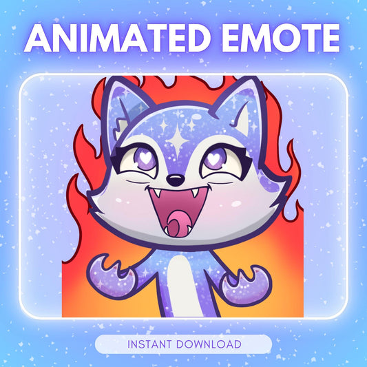 Cute purple galaxy fox emote - evil laughing fox... | Animated Emote for Twitch & Discord