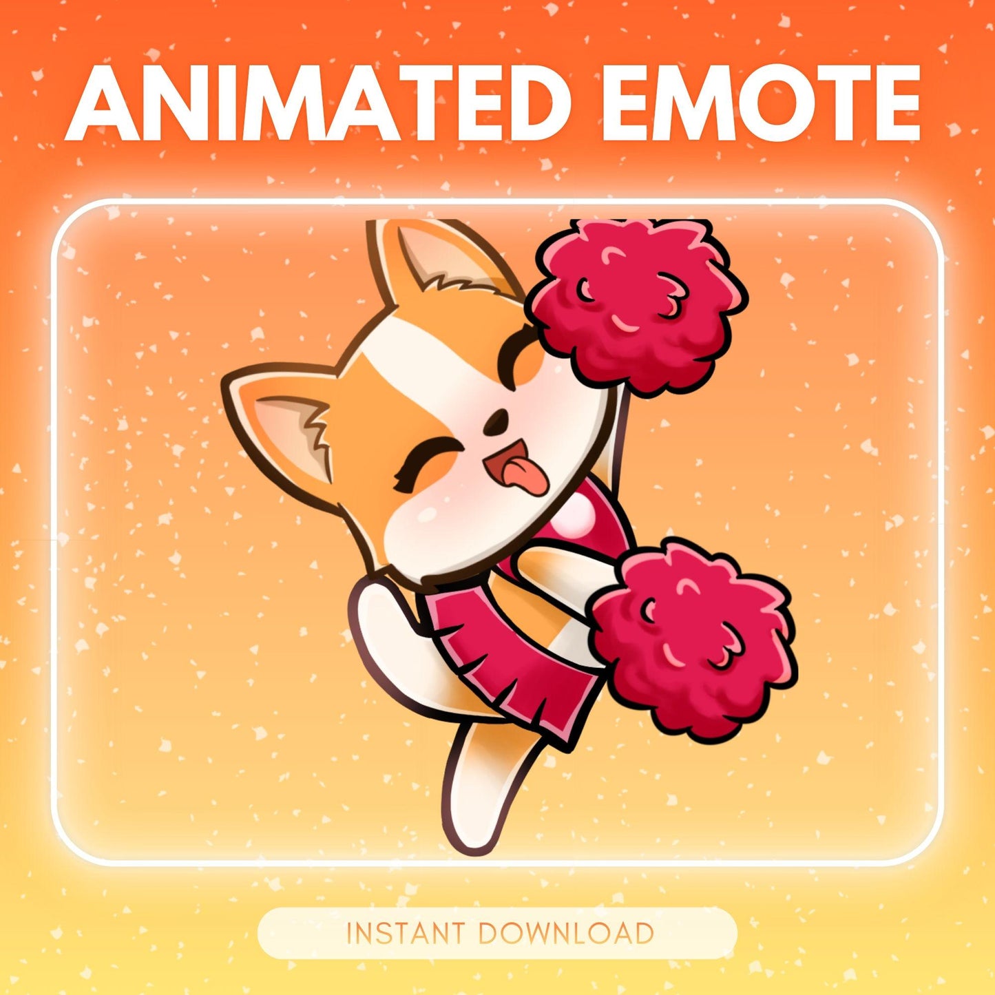 Cute cheering corgi animated corgi cheerleader... | Animated Emote for Twitch & Discord