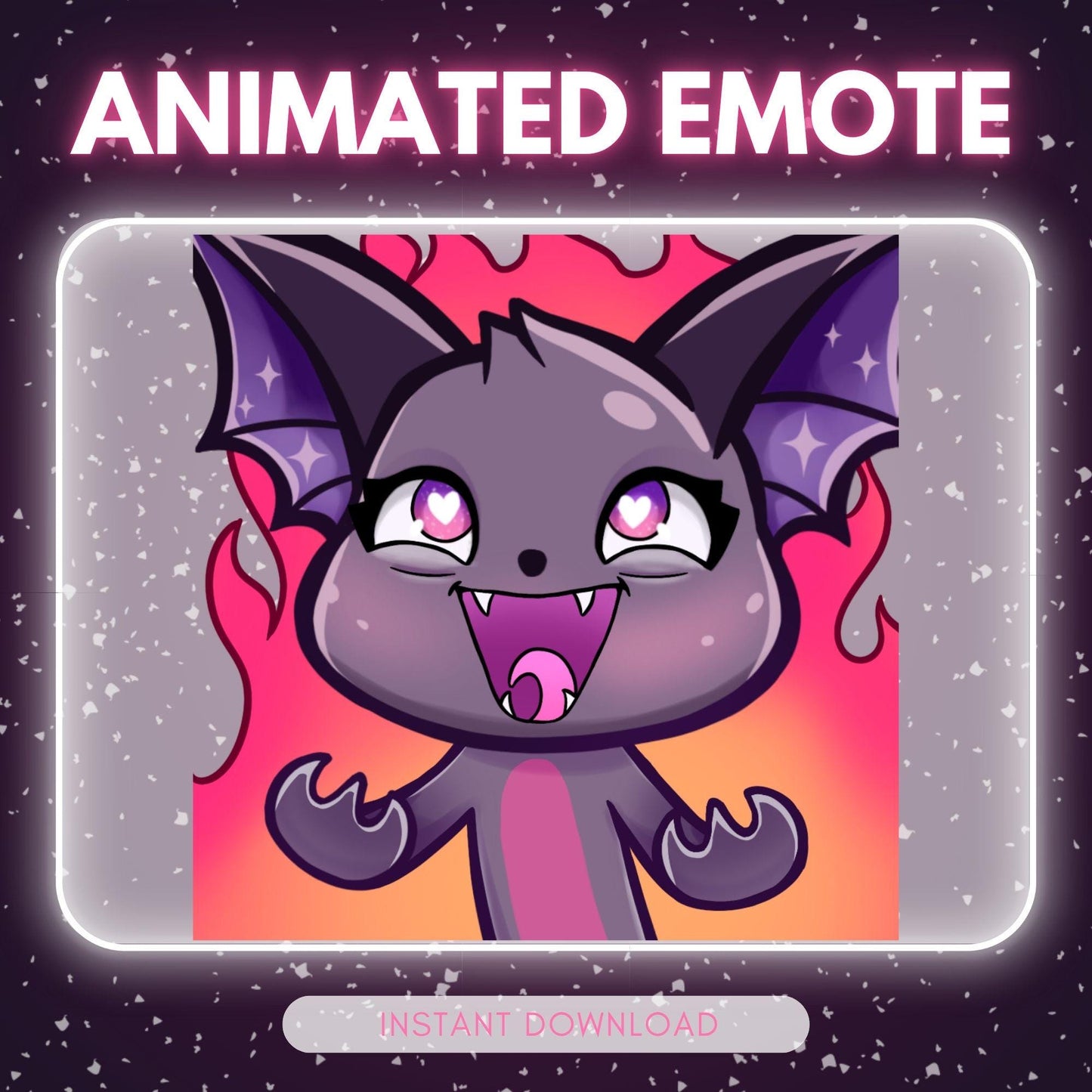 Cute evil laughing bat - purple bat | Animated Emote for Twitch & Discord