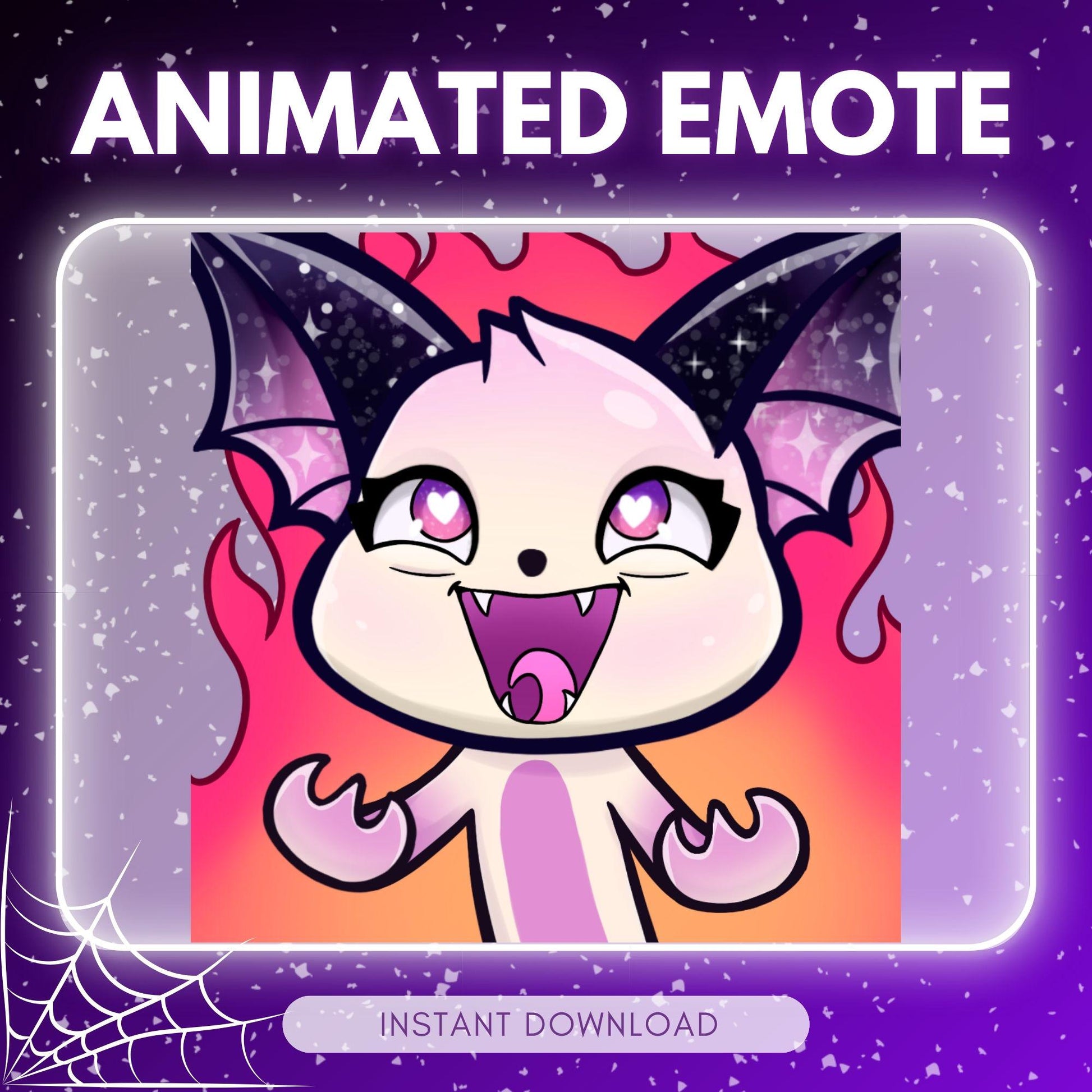 Cute evil laughing bat - white bat | Animated Emote for Twitch & Discord