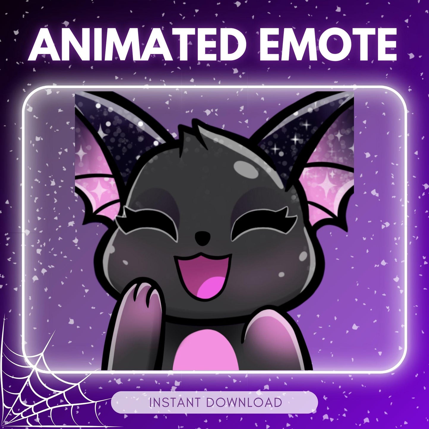 Cute giggling bat - black bat | Animated Emote for Twitch & Discord