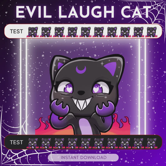 Black Cat Evil Laugh  - Animated Emote
