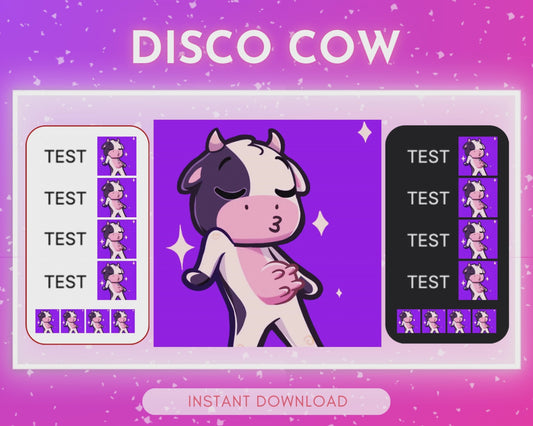 Disco Dancing Cow - Animated emote