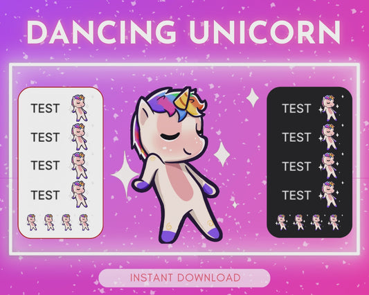 Disco dancing unicorn - Animated Emote <3