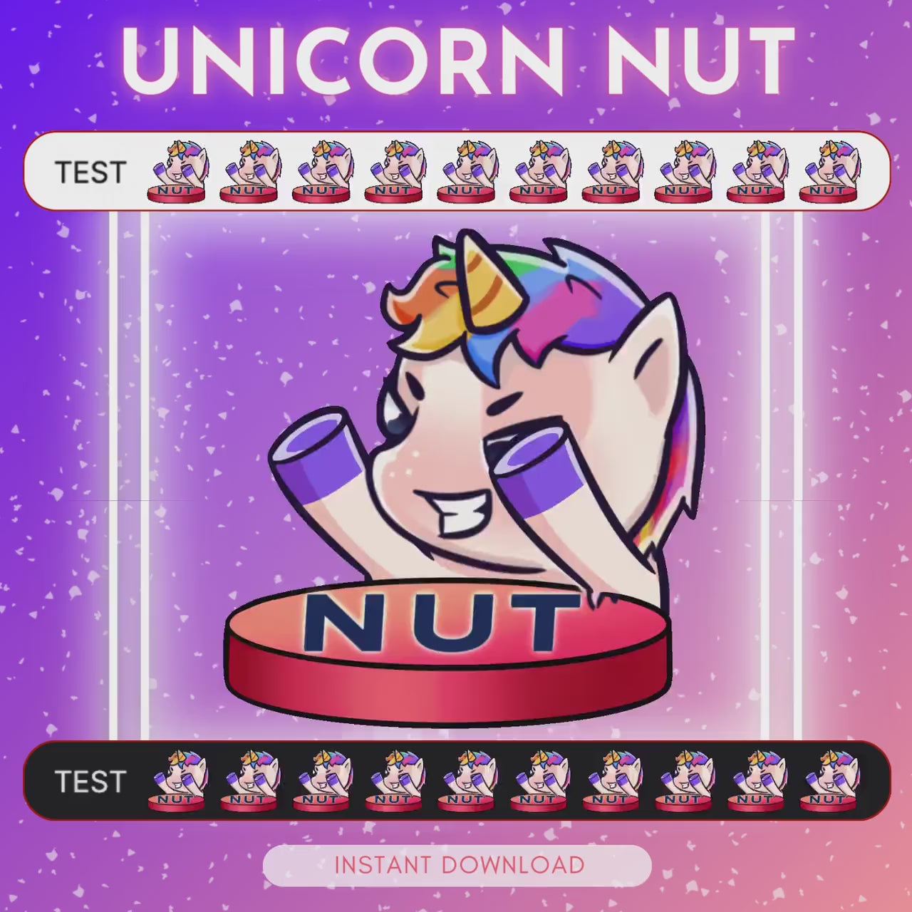 ANIMATED emote twitch & discord - Cute "nut" unicorn <3