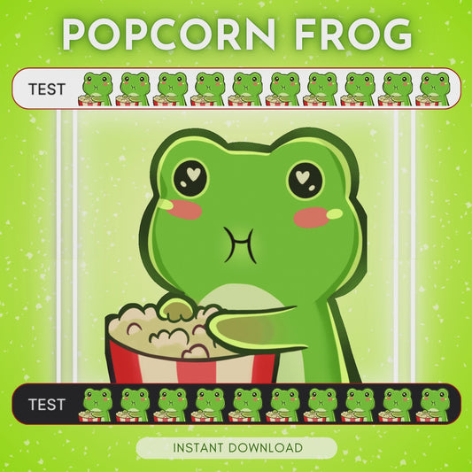 Frog eating Popcorn - Animated Emote