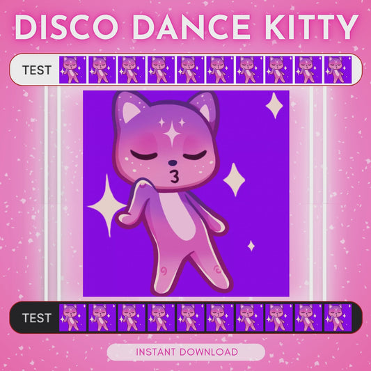 Pink Cat Disco - Animated Emote <3