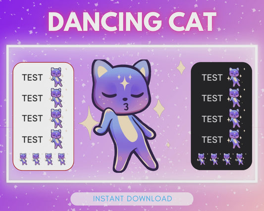 Cosmic Purple Cat Dance - Animated Emote <3