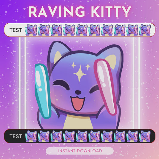 Raving Cosmic Cat - Animated Emote