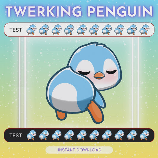 Blue Twerking penguin - Animated Emote