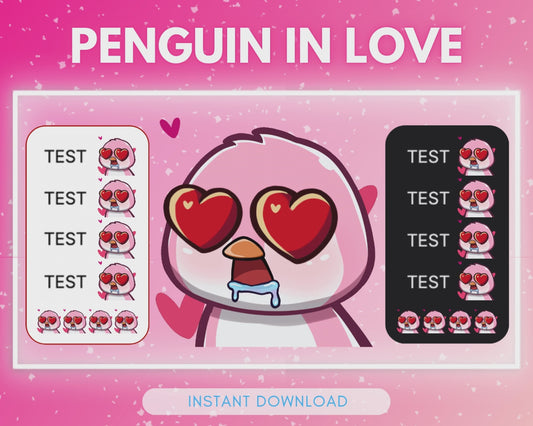 Pink Penguin in Love 🩷 Animated Emote