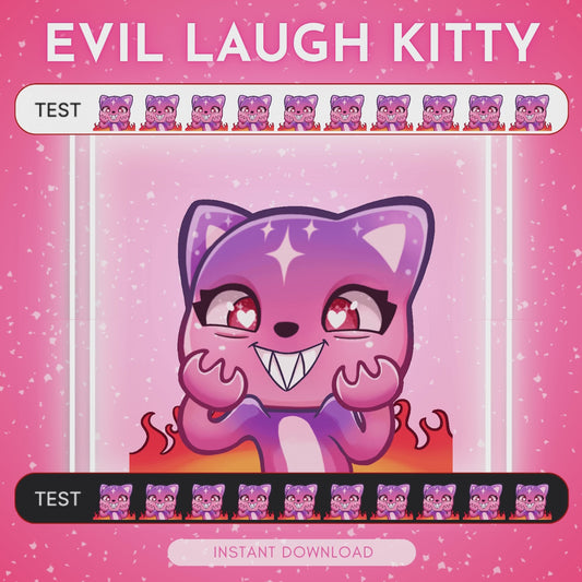 Pink Cat Evil Laugh  - Animated Emote