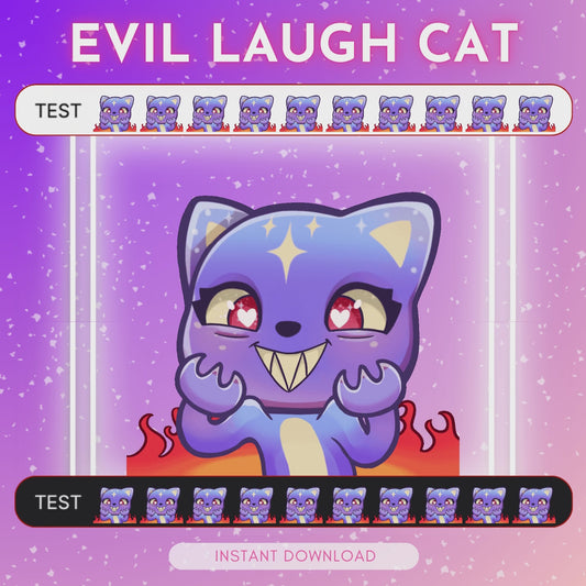 Purple Cat Evil Laugh  - Animated Emote