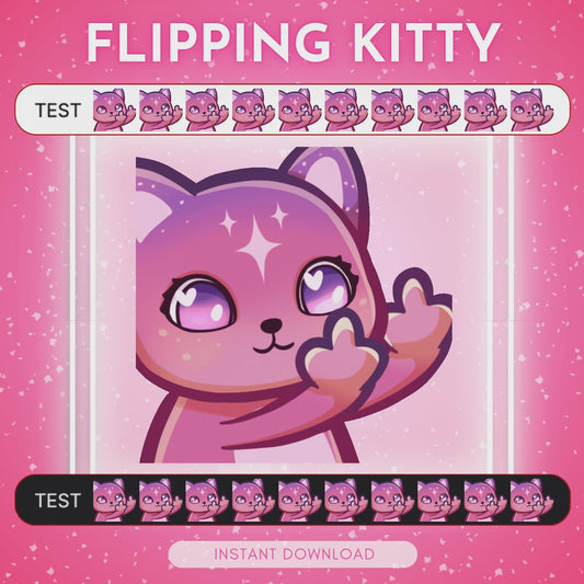 Pink flipping Cat - Animated Emote