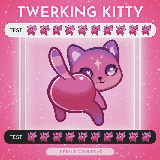 Twerking pink cat <3 - Animated emote