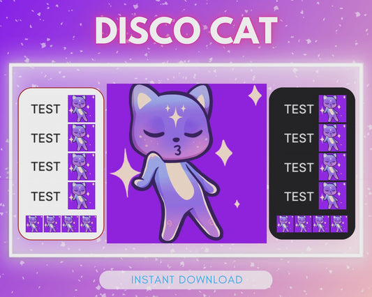 Disco Dancing Purple Cat - Animated Emote