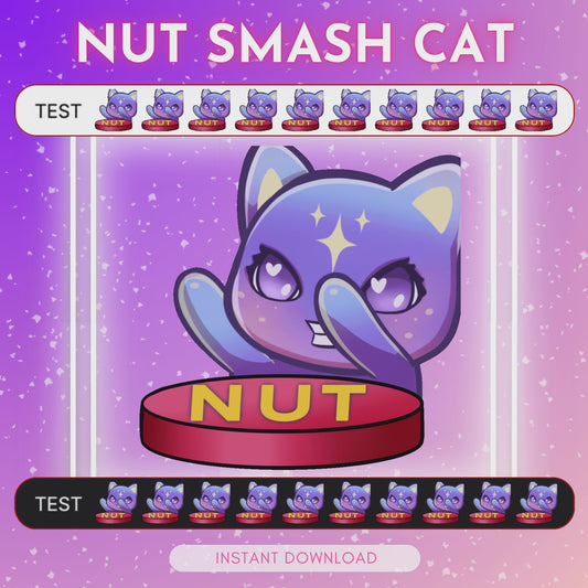 Nut Slam Purple Cat - Animated Emote
